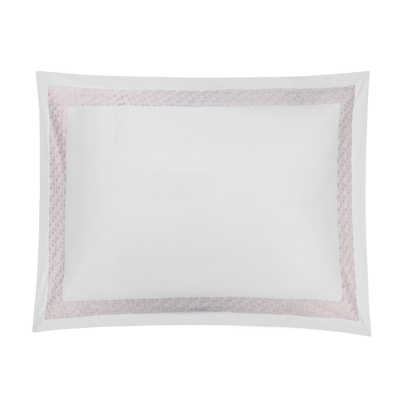 Lagos Sham, Standard/Twin, White/Light Pink