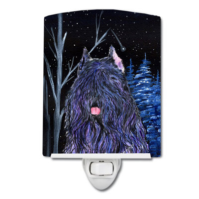 Starry Bouvier Des Flandres Ceramic Night Light