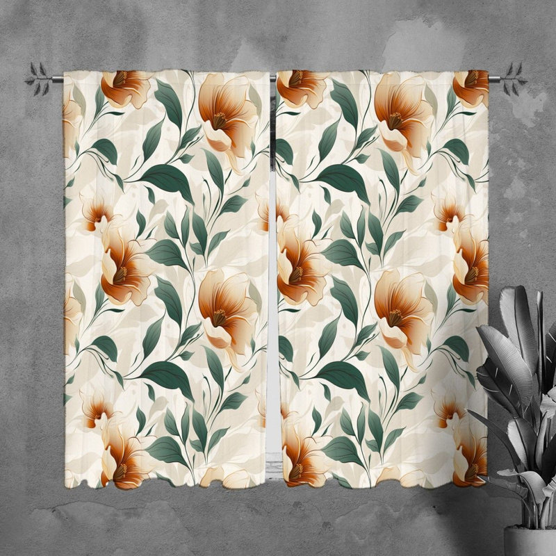 Rideaux à motif floral - 6125, L 40 po x L 82 po