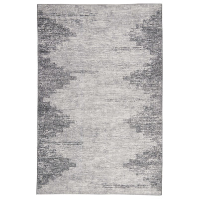Power Loomed Polyester Diamond Border Rug