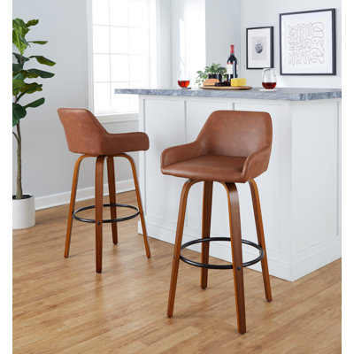 Cassiopeia Fixed-Height Bar & Counter Stool with Bent Wood Legs