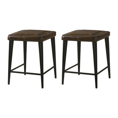 Tabouret de bar en cuir brun (ensemble de 2)
