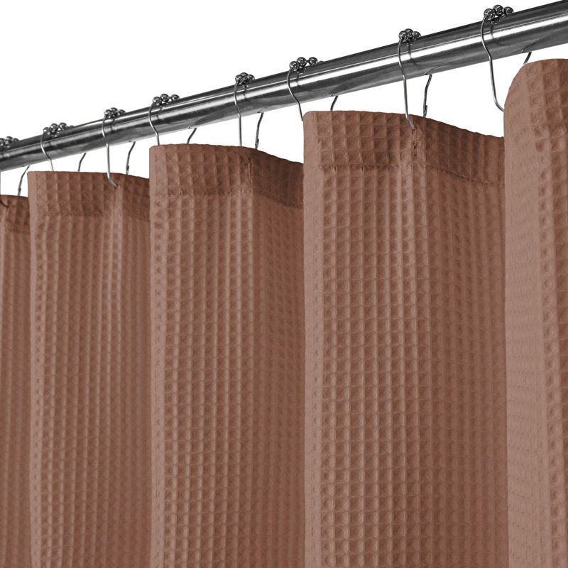 Cotton Blend Waffle Single Shower Curtain, Dusty Clay