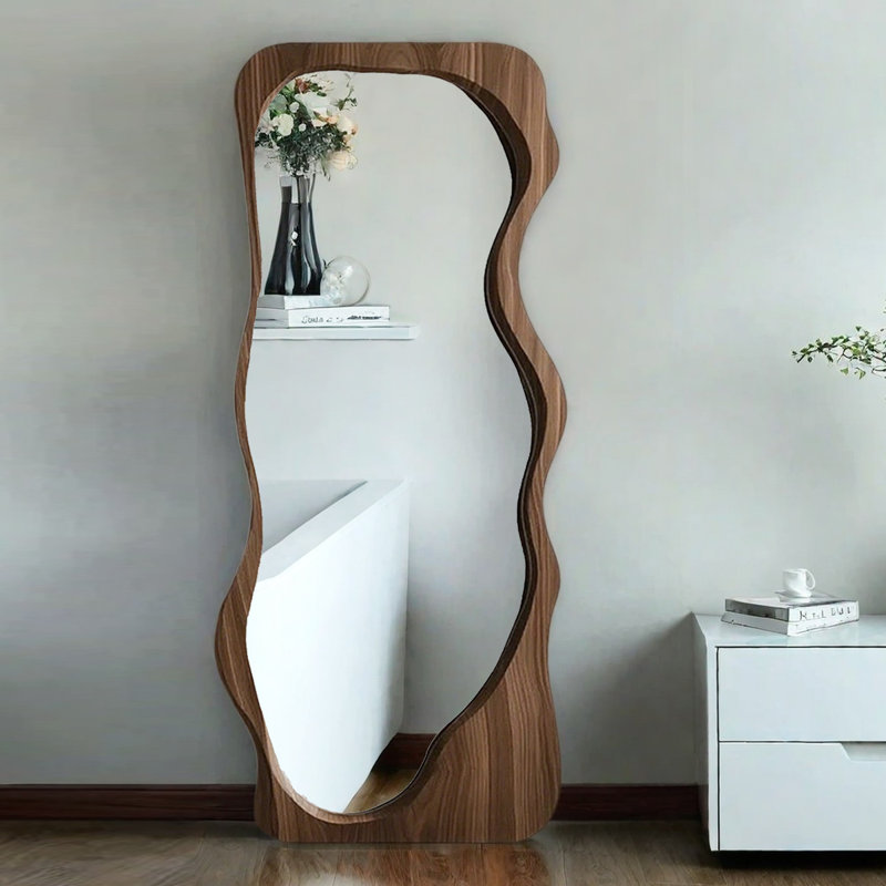 Miroir pleine grandeur à fixation murale, 70,87 po x 31,5 po, Brun