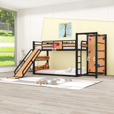 Lit mezzanine avec glissade et panier de basketball Playful Sports