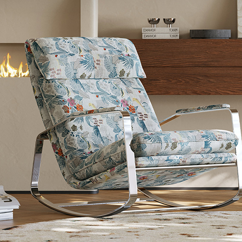 Chaise berçante artistique en acier inoxydable