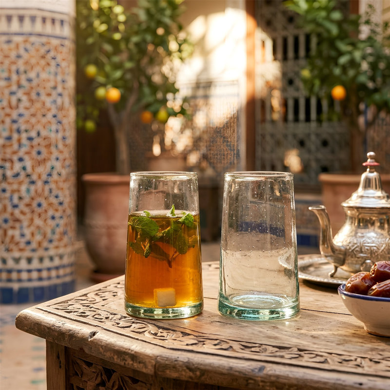 Nicola Spring - Merzouga Recycled Highball Glasses - 320ml, Transparent