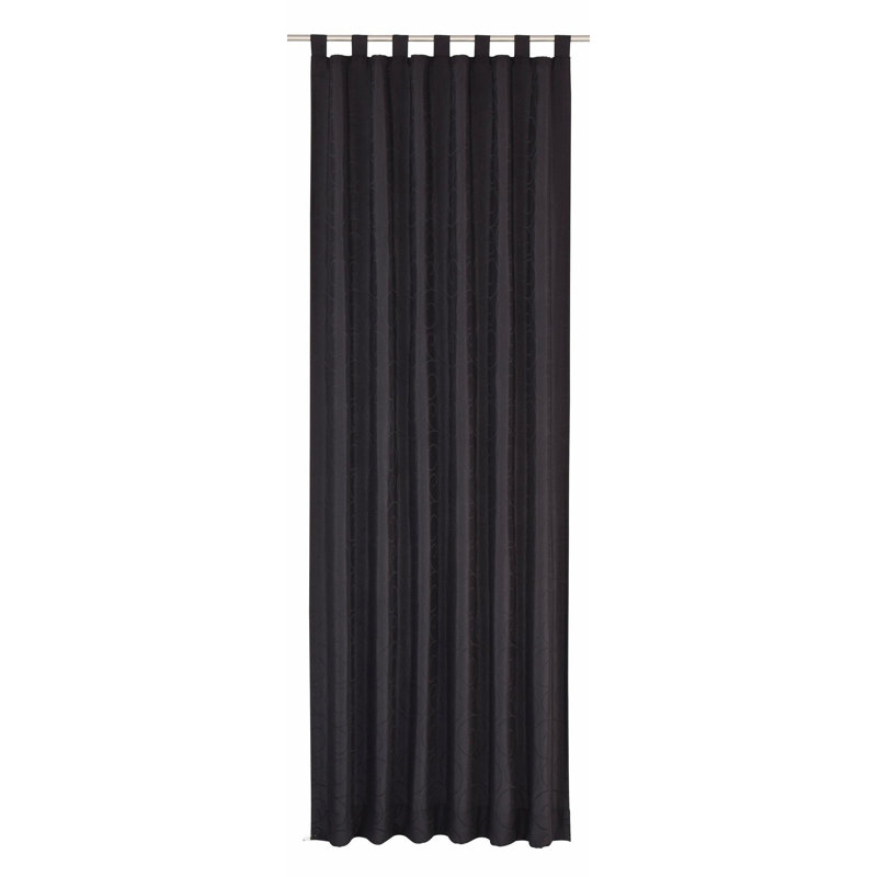 Coursey Room Darkening Curtain Single Panel, Black, 132cm Width x 245cm Drop
