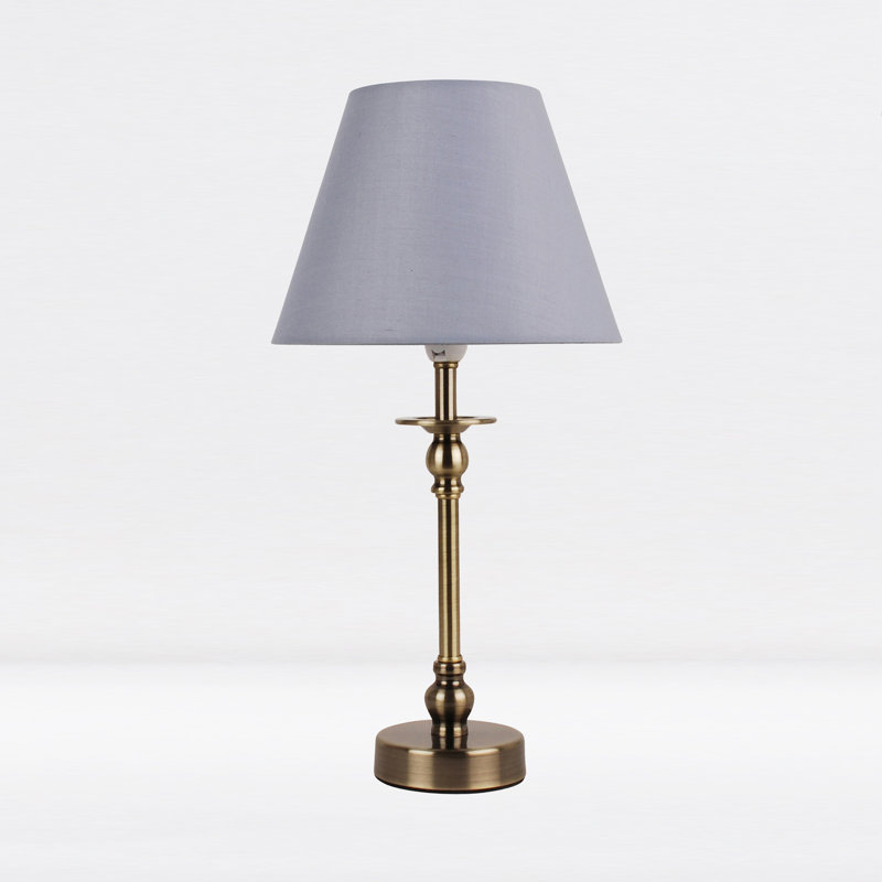 Avocet Metal Lamp, Antique Brass, Grey