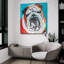 «Colorful Bulldog 2» par Carolee, art mural en verre acrylique Vitaletti-206160264