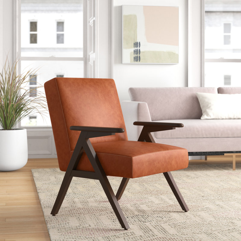 Paolucci Faux Leather Armchair, Cognac Faux Leather