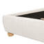 Lit plateforme capitonné bouclé, de format king, avec tête de lit incurvée de 20 cm d'épaisseur, pieds arrondis en hévéa massif et lattes en bois, sans sommier, beige-474325038