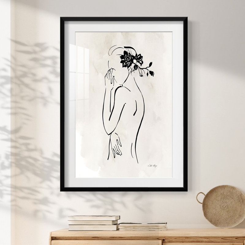 Perrine - Toile tendue avec châssis, H 28,5 po x l 20,5 po, Noir