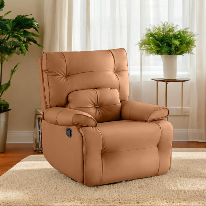 Fauteuil inclinable pivotant en similicuir Nolff, Brun
