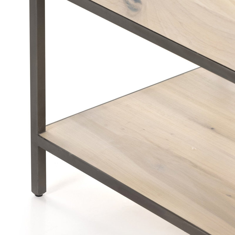 Trey Aasmin Bookshelf - Black Wash Poplar, Dove Poplar