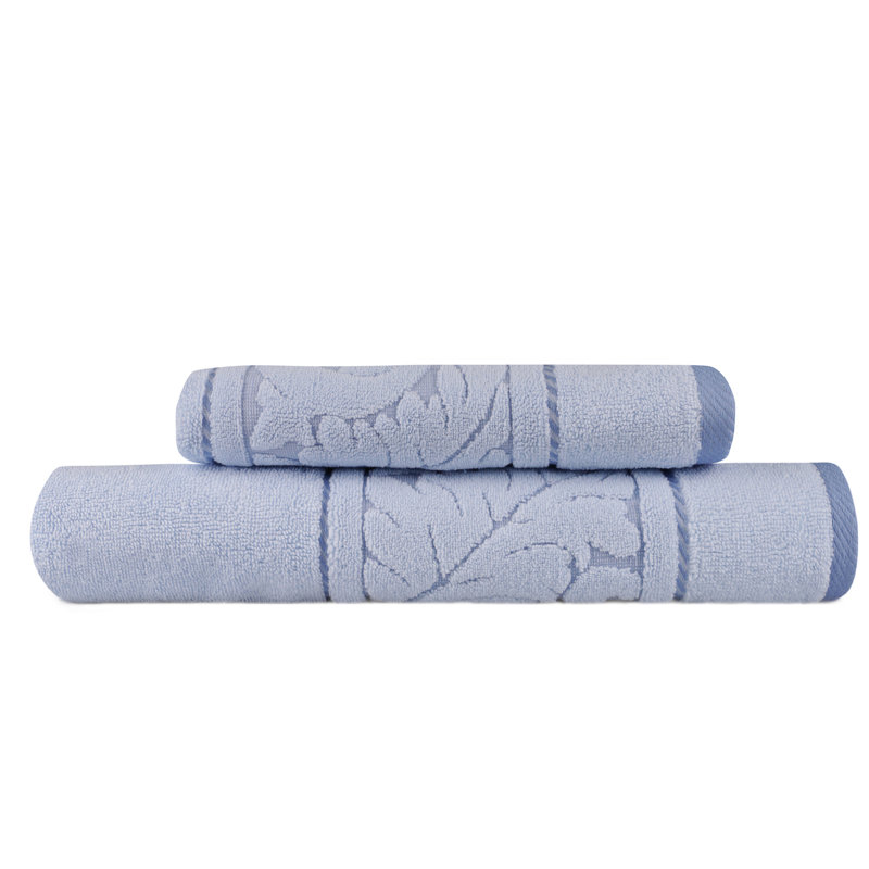 Luxurious Cotton Towel Set (2 Pieces), Blue | 100% Cotton, Hand Towel: 19.7 x 35.4 inches, Bath Towel: 27.6 x 55.1 inches | 560 GSM for Ultimate Absorbency, Machine Washable at 104°F | Soft, Durable, Perfect for Spa & Home Use