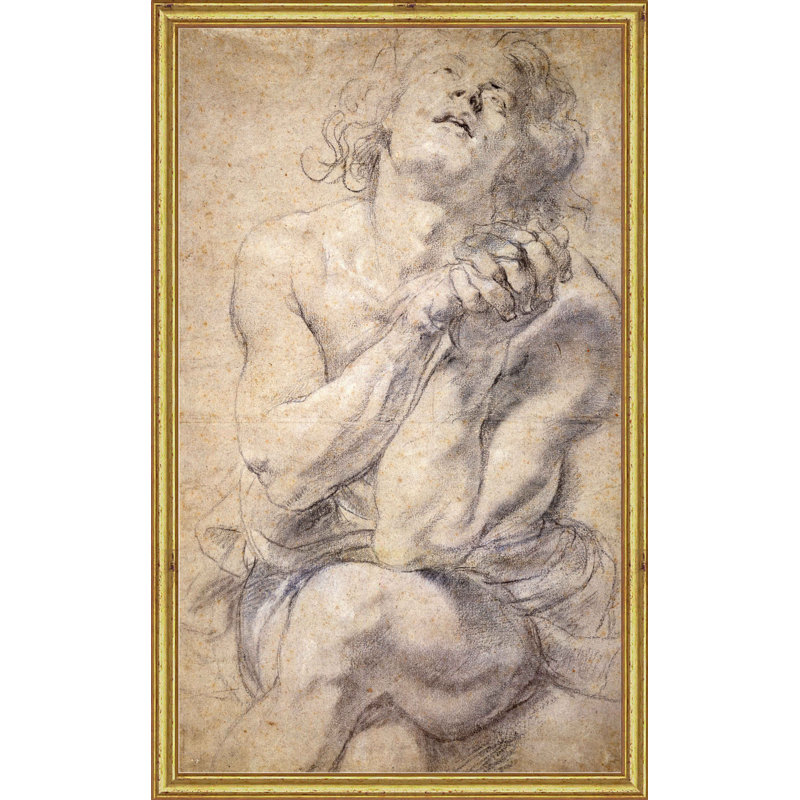 Rubens Seated Male - Painting on Wood
