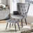 Tufted Wingback Chair and Ottoman-390166506