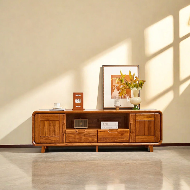 Meuble télé en bois de style médiéval, H 18,89 po x L 62,99 po x l 16,53 po