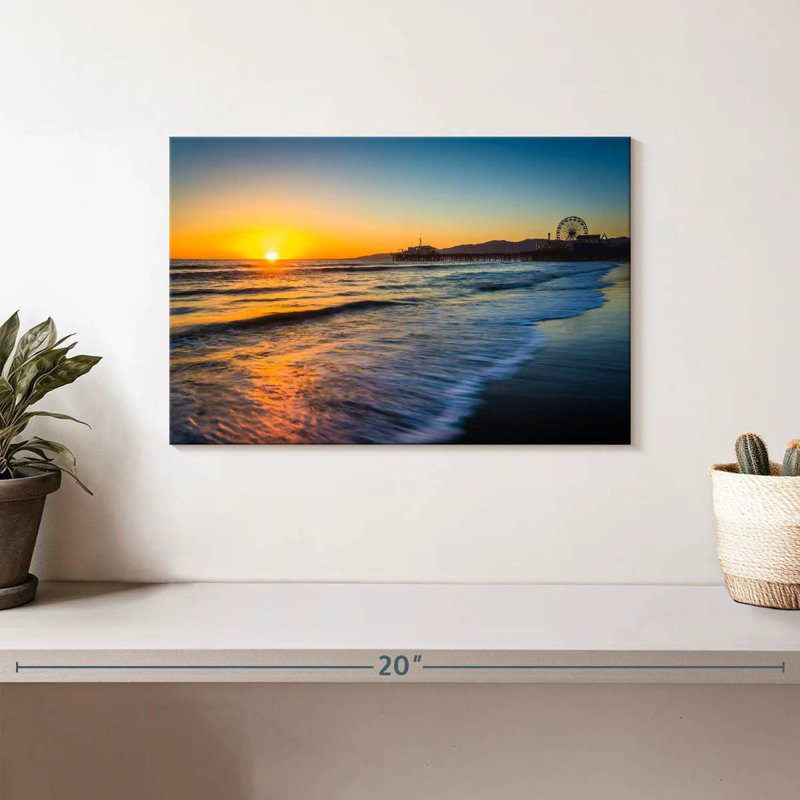 Gillard Santa Monica Pier At Sunset, 8" H x 12" W