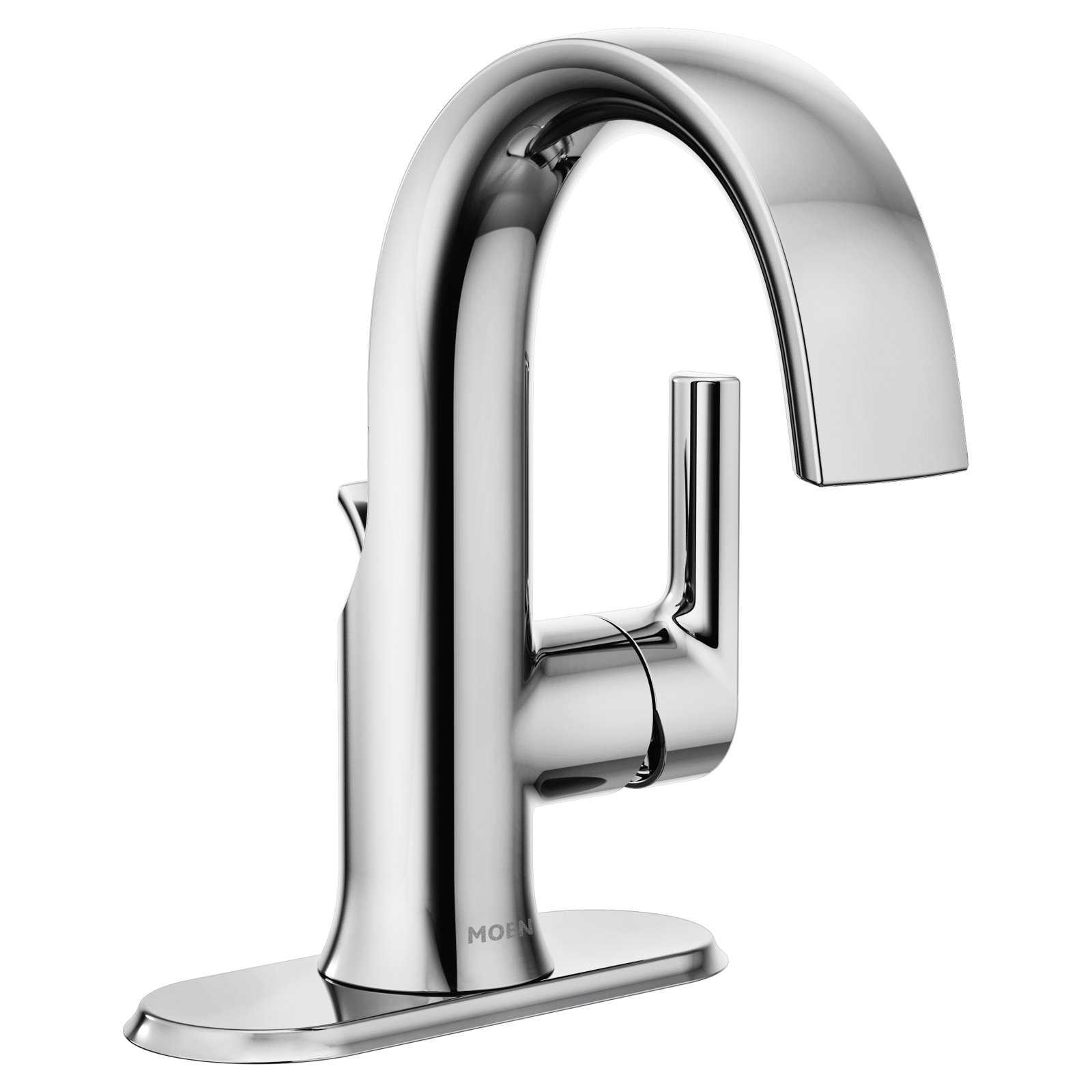Doux Single-Hole Bathroom Faucet with Drain, Chrome