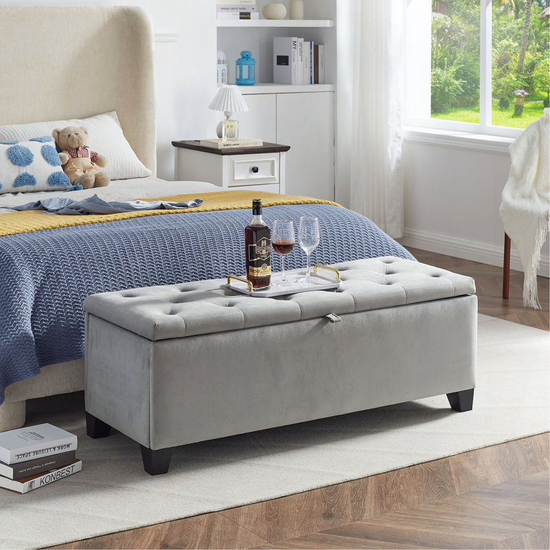 GREY STORAGE OTTOMAN（ONLY OTTOMAN)