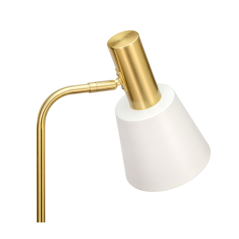 Landon 140cm Task Floor Lamp, Gold/White, White