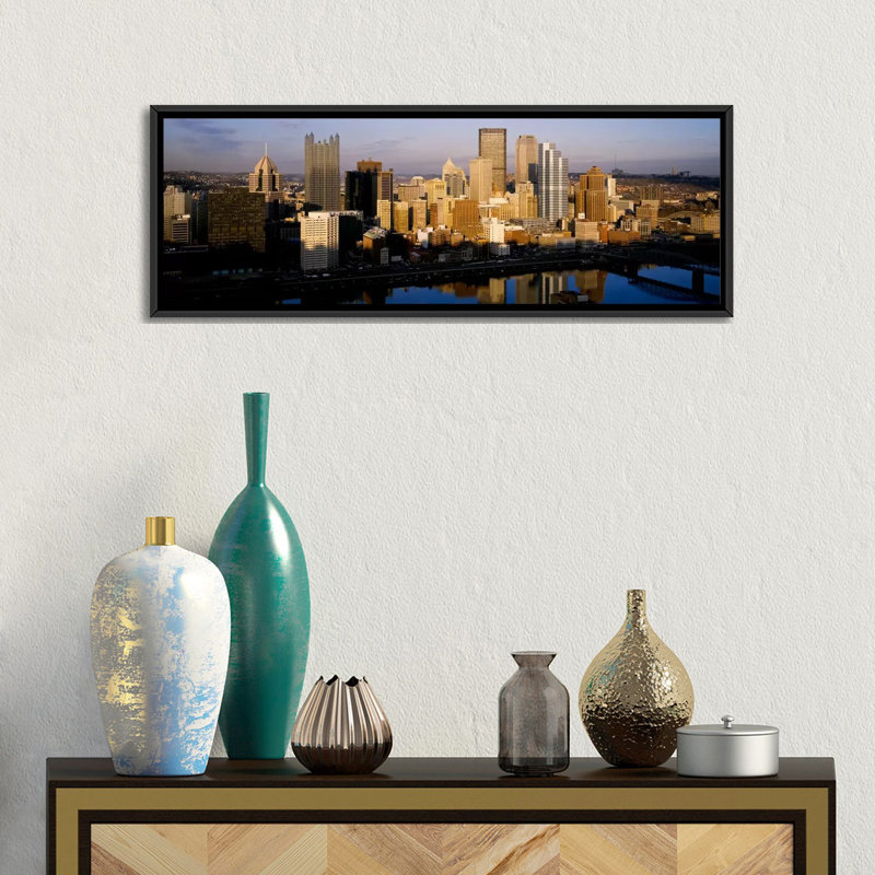 «Monongahela River Pittsburgh, Pennsylvania», reproduction de photo sur toile, H 20 po x l 60 po x P 1,5 po