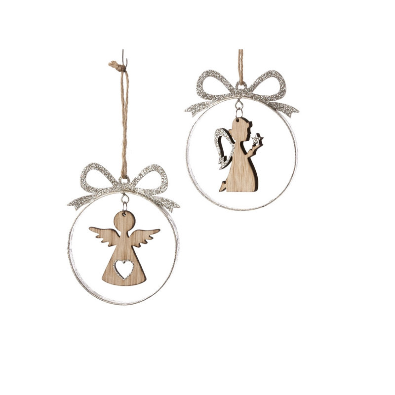 Ensemble de 2 disques avec ensemble d’ornement figurine suspendue ange