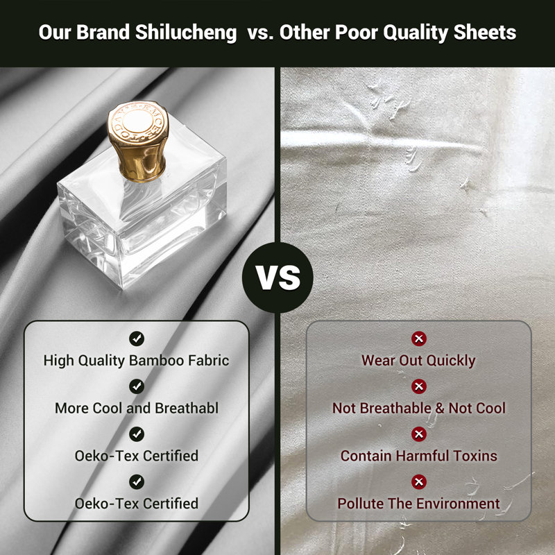 Bamboo Sheet Set, Queen Sheet Case Pack with 3 Additional Pieces, Gray