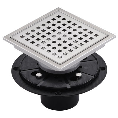 4.33'' Square Grid Shower Drain With Flange