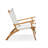 Walker Indoor Outdoor Folding Chair ,All Weather Lounge Chair, Solid Acacia Wood - Ivory