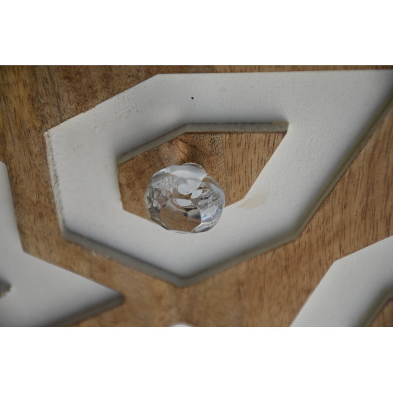 Commode décorative sculptée à la main Kingstowne, fabriquée en bois massif au fini brun, 47 x 18 x 30