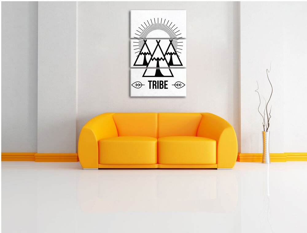 3-tlg. Leinwandbilder-Set „Tribe“, Grafikdruck