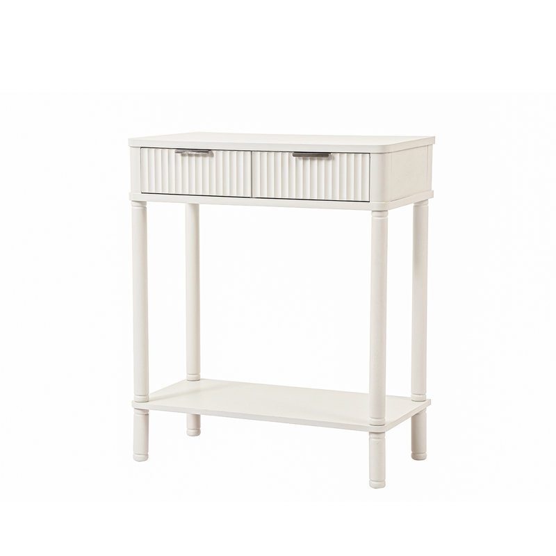 Annlynn Console Table For Living Room Furniture, 2 Drawers Wooden Slim Entry Hallway Table, 71 H x 60 W x 30 D cm, White