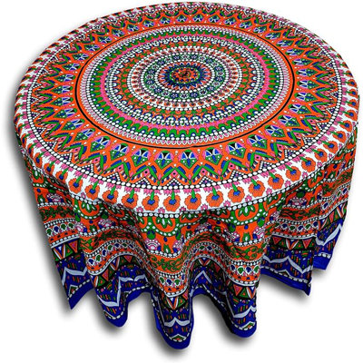 Cotton Geometric Mandala Floral Tablecloth