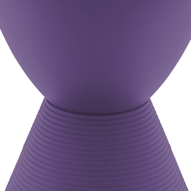 Purple Ribbed Hourglass Polypropylene End Table