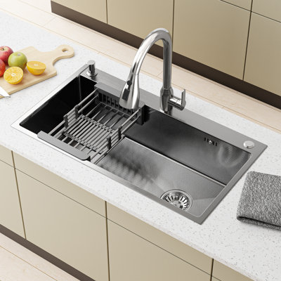 Single Bowl Stainless Steel Drop-In Kitchen Sink