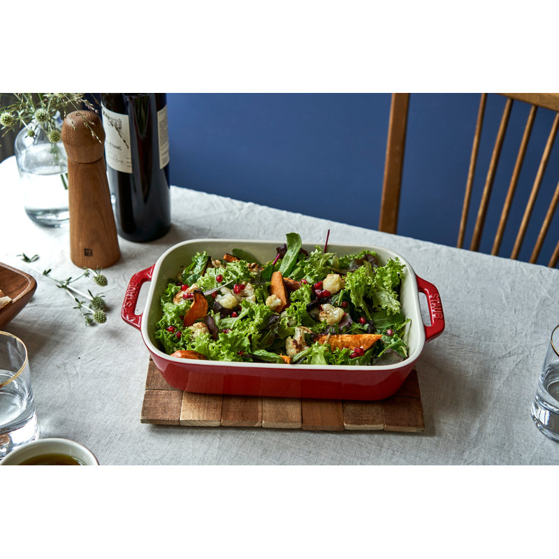 Staub Ceramique 2-Pcs Rectangular Ovenware Set, Cherry