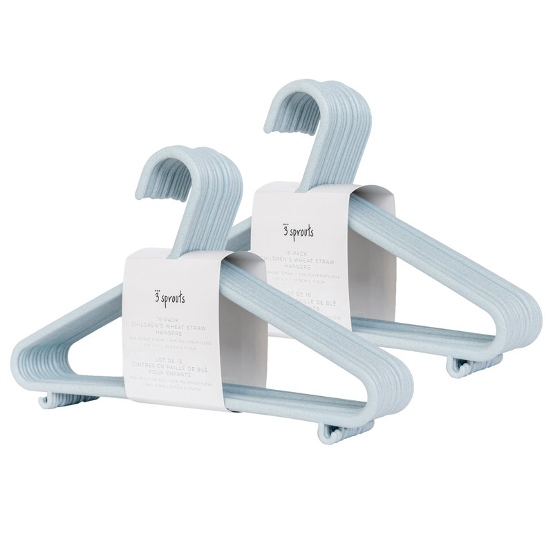 3 Sprouts Speckled Blue Wheat Straw Baby Hangers, Pack of 30
