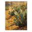 Lumière de cactus dans l'après-midi - Cactus floral, art mural sur bois de pin naturel-1849054241