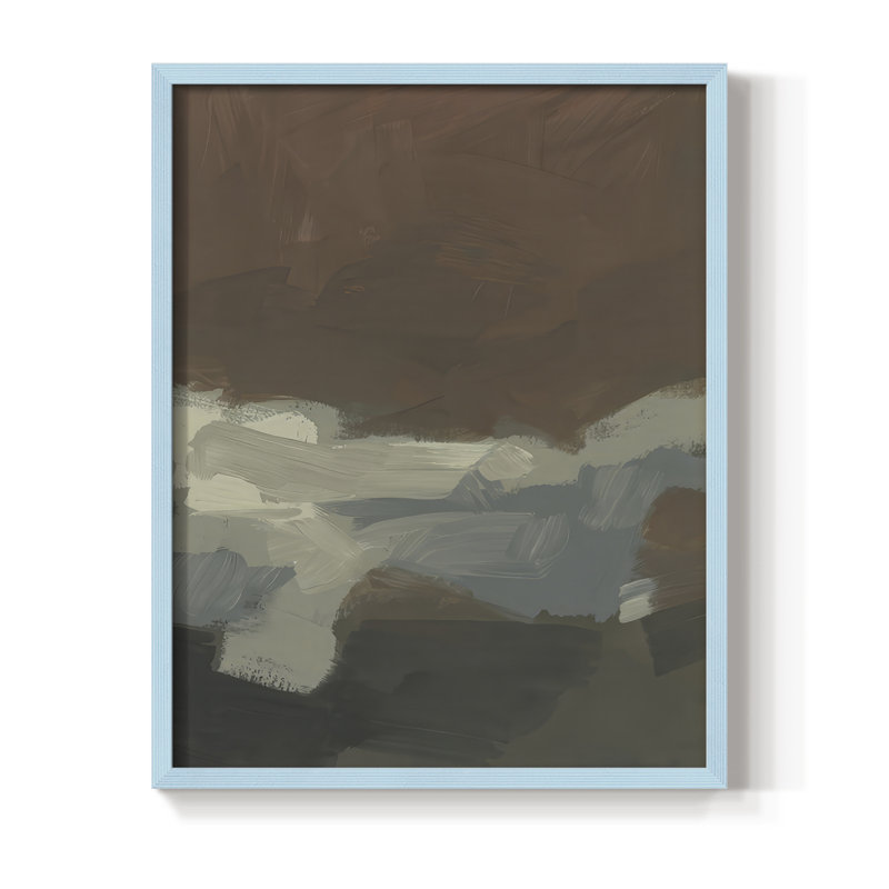Impression encadrée Mudstone Swath II - bois massif, Bleu, H 30 po x l 24 po