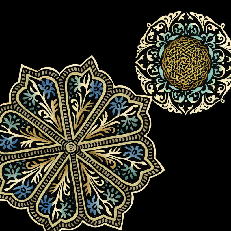 Midnight Rosette III, H 12 po x l 12 po