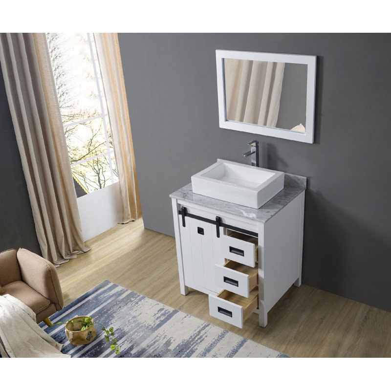 32'' Single Bathroom Vanity with Marble Top