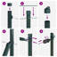 100cm H x 3.2cm W Metal Fencing Kits