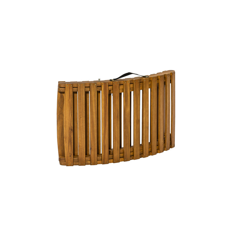 Brechter 180cm Long Acacia Single Chaise with Cushions