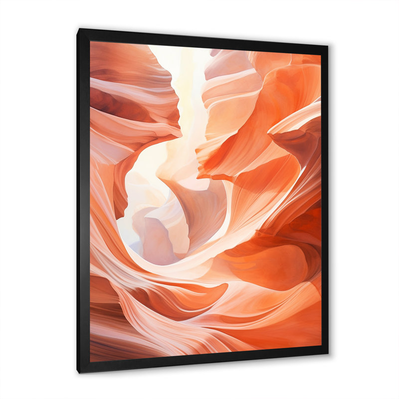 Canyon Antelope liquide Art II - impression sur toile Canyon, Cadre photo noir, H 44 po x l 34 po x P 1,5 po