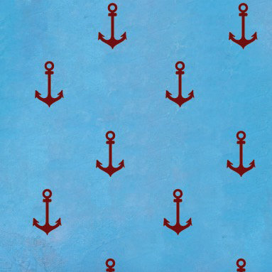 Décalcomanie murale motifs ancrages, H 5,2 po x l 3,2 po x P 0,01 po, Bourgogne