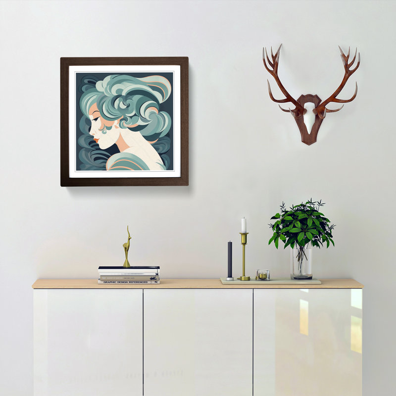 Single Picture Frame Print on Wood, Walnut Framed