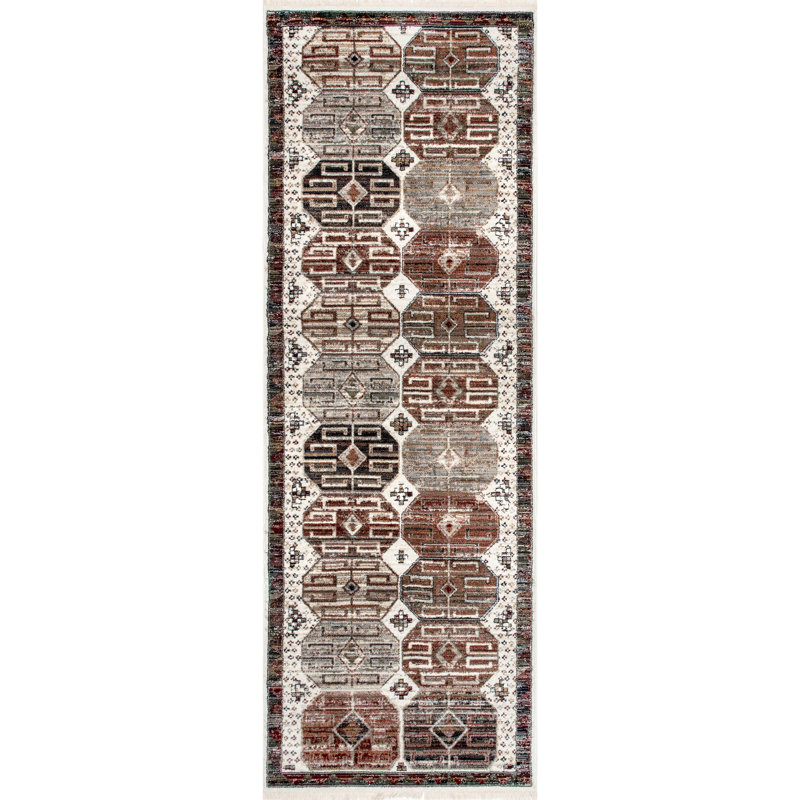 Geometric Indoor Rug, Runner 2'8" x 8'